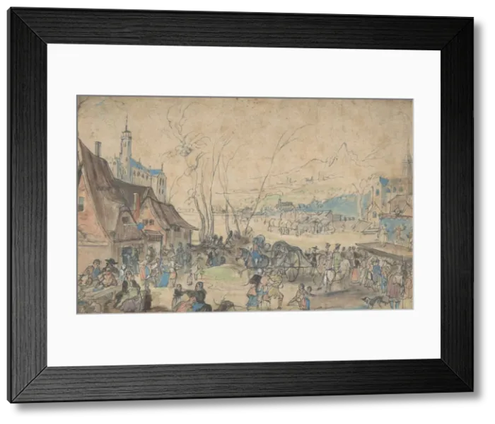 Framed Print : Village Fair, 16th century. Creator: Master of the Hermitage Sketchbook Framed Print : Village Fair, 16th century. Creator: Master of the Hermitage Sketchbook