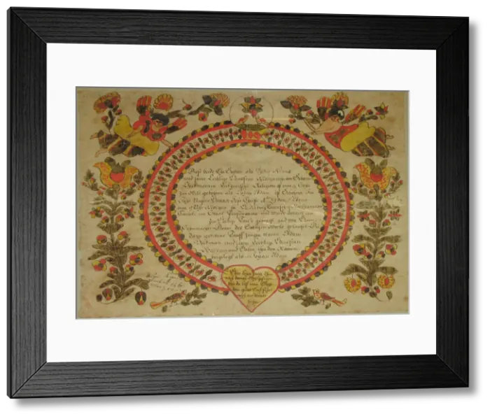 Framed Print : Birth and Baptismal Certificate, 1784. Creator: Unknown Framed Print : Birth and Baptismal Certificate, 1784. Creator: Unknown