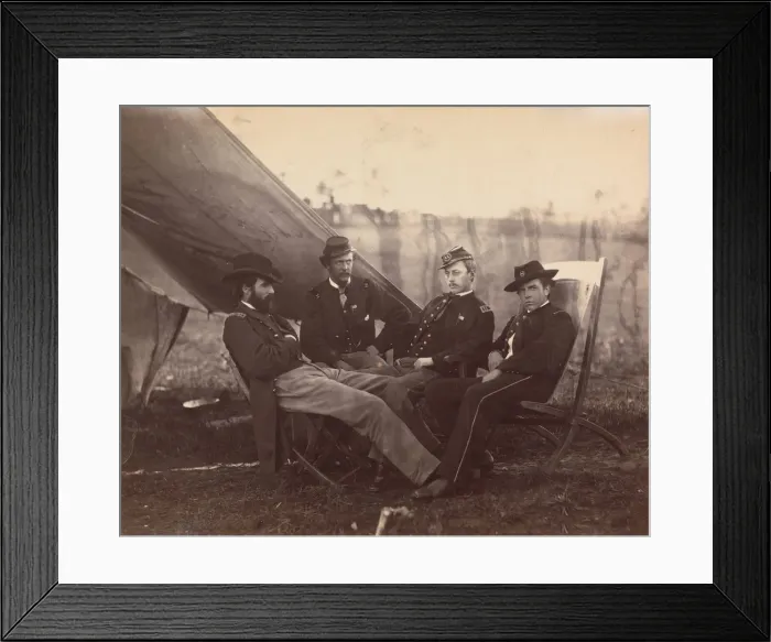 Framed Print : [Four Officers], ca. 1864. Creator: Alexander Gardner