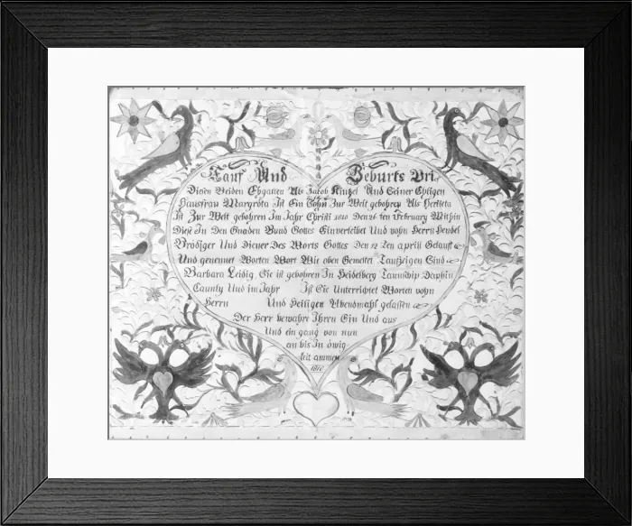 Framed Print : Birth and Baptismal Certificate, 1810. Creator: Unknown Framed Print : Birth and Baptismal Certificate, 1810. Creator: Unknown