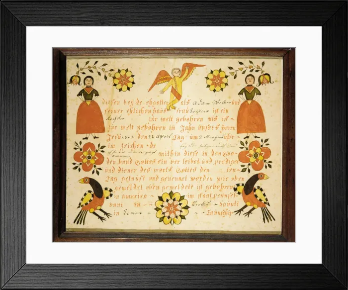 Framed Print : Birth and Baptismal Certificate, 1802. Creator: Unknown Framed Print : Birth and Baptismal Certificate, 1802. Creator: Unknown