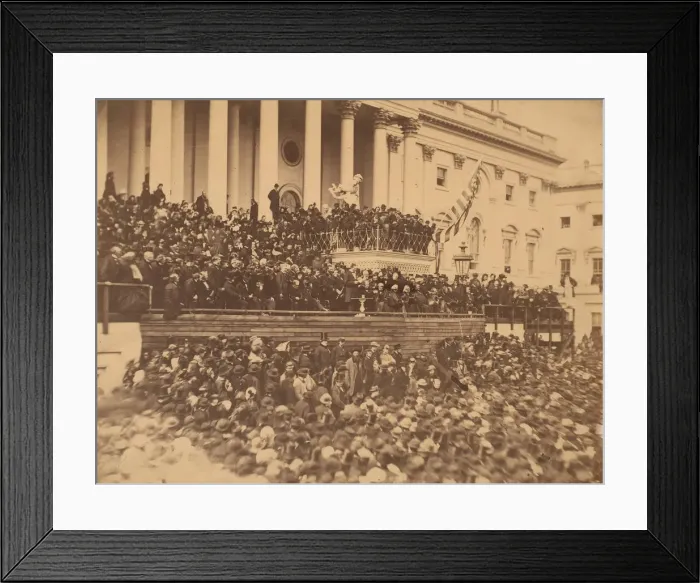 Framed Print : Lincoln Inauguration, March 4, 1865. Creator: Alexander Gardner Framed Print : Lincoln Inauguration, March 4, 1865. Creator: Alexander Gardner