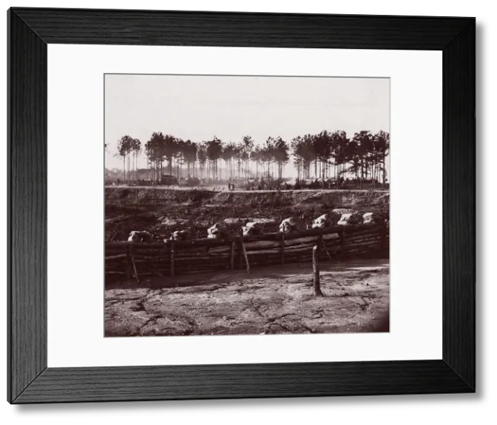 Framed Print : Entrenchments on left of Bermuda Hundred Lines, 1861-65. Creator: Andrew Joseph Russell Framed Print : Entrenchments on left of Bermuda Hundred Lines, 1861-65. Creator: Andrew Joseph Russell