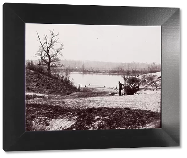 Lower Pontoon Bridge, Deep Bottom, James River, 1864. Creator: Andrew Joseph Russell