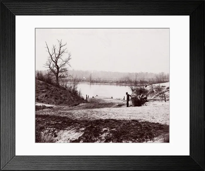 Framed Print : Lower Pontoon Bridge, Deep Bottom, James River, 1864. Creator: Andrew Joseph Russell Framed Print : Lower Pontoon Bridge, Deep Bottom, James River, 1864. Creator: Andrew Joseph Russell