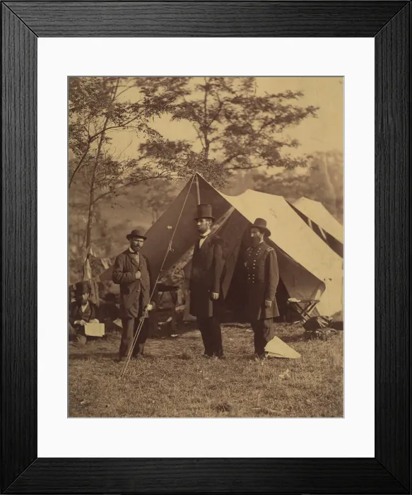 Framed Print : [President Abraham Lincoln, Major General John A. McClernand (right), and E. J Framed Print : [President Abraham Lincoln, Major General John A. McClernand (right), and E. J