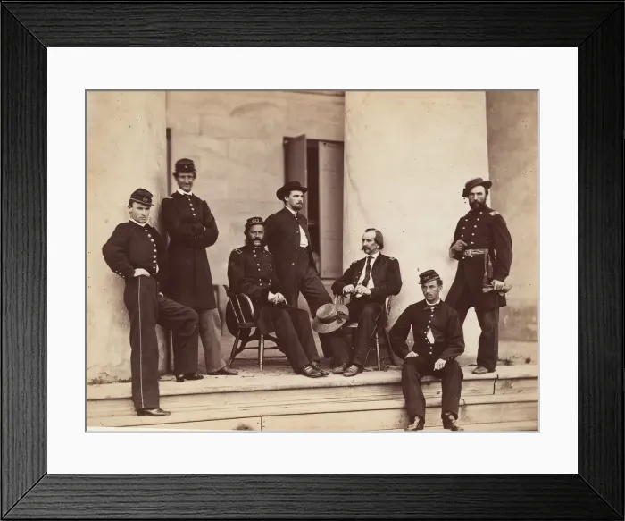 Framed Print : Brigadier General Gustavus A. DeRussy and Staff on Steps of Arlington House, Arlington Framed Print : Brigadier General Gustavus A. DeRussy and Staff on Steps of Arlington House, Arlington