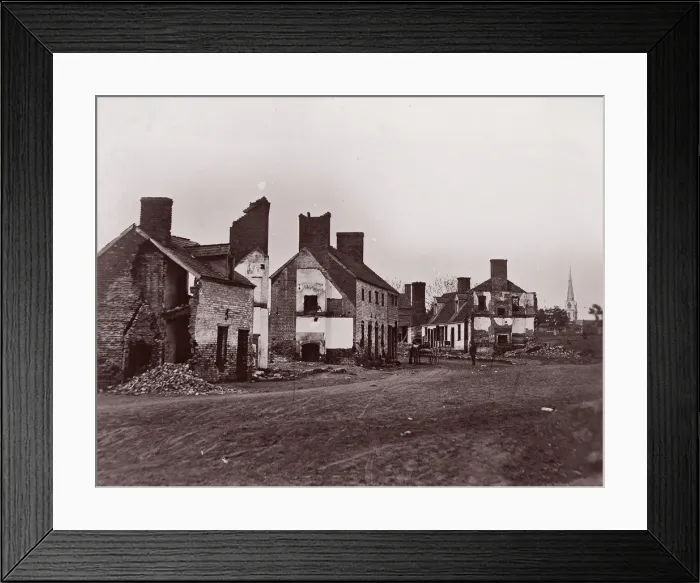 Framed Print : Street in Fredericksburg, 1863. Creator: Andrew Joseph Russell Framed Print : Street in Fredericksburg, 1863. Creator: Andrew Joseph Russell