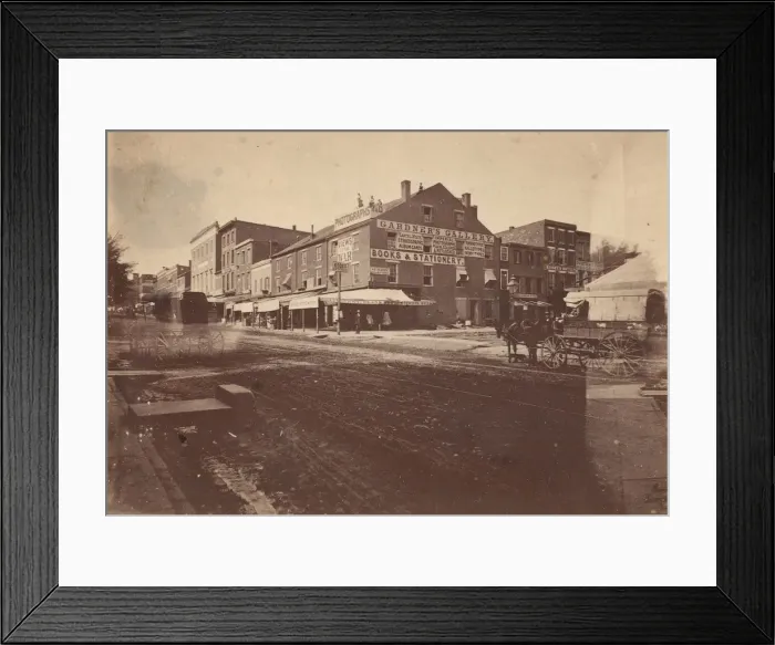 Framed Print : Gardners Gallery, 7th and D Streets, Washington, D. C. 1864. Creator: Alexander Gardner Framed Print : Gardners Gallery, 7th and D Streets, Washington, D. C. 1864. Creator: Alexander Gardner