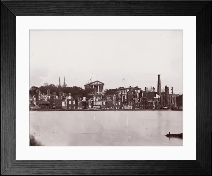 Framed Print : Ruins on North Bank of Canal, Richmond, 1865. Creator: Alexander Gardner Framed Print : Ruins on North Bank of Canal, Richmond, 1865. Creator: Alexander Gardner