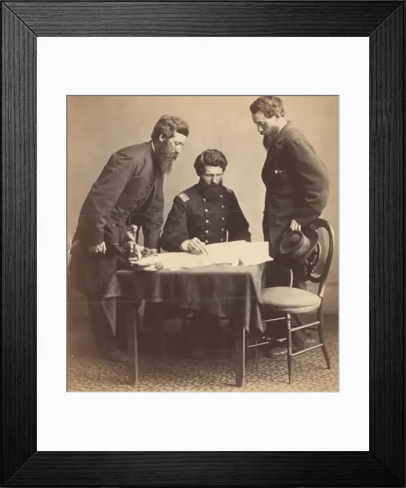 Framed Print : Planning the Capture of Booth, 1865. Creator: Alexander Gardner Framed Print : Planning the Capture of Booth, 1865. Creator: Alexander Gardner