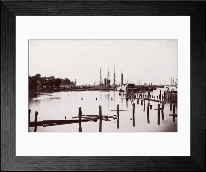 Framed Print : City Point, Virginia, 1861-65. Creator: Andrew Joseph Russell Framed Print : City Point, Virginia, 1861-65. Creator: Andrew Joseph Russell