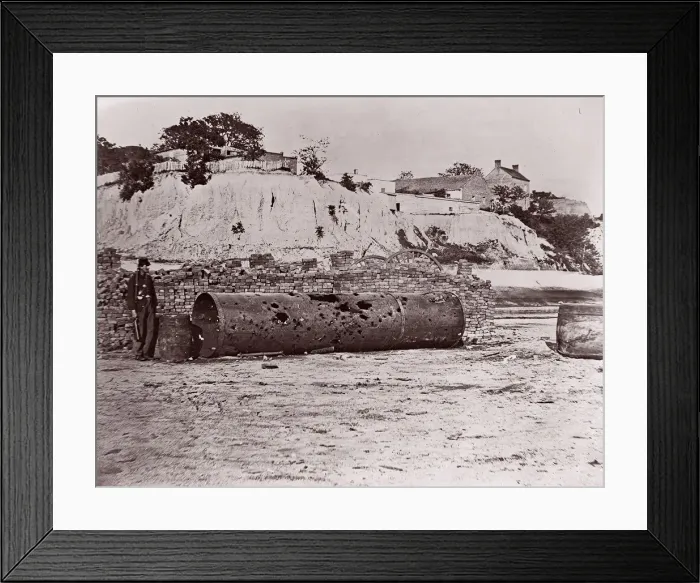 Framed Print : Smokestack of Confederate Ram Merrimac at Richmond / Remains of Ironclad Ram Framed Print : Smokestack of Confederate Ram Merrimac at Richmond / Remains of Ironclad Ram