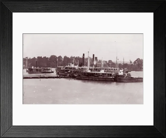 Framed Print : Unloading Supplies at Port Royal, Virginia, 1861-65. Creator: Andrew Joseph Russell Framed Print : Unloading Supplies at Port Royal, Virginia, 1861-65. Creator: Andrew Joseph Russell