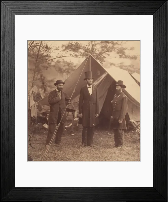 Framed Print : [President Abraham Lincoln, Major General John A. McClernand (right), and E. J Framed Print : [President Abraham Lincoln, Major General John A. McClernand (right), and E. J