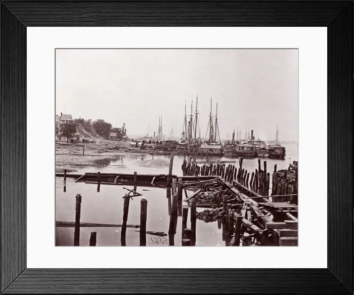 Framed Print : City Point, Virginia, 1861-65. Creator: Andrew Joseph Russell Framed Print : City Point, Virginia, 1861-65. Creator: Andrew Joseph Russell