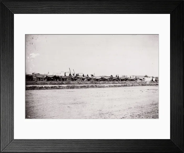 Framed Print : Pontoon Bridge Train, James River, 1864. Creator: Andrew Joseph Russell Framed Print : Pontoon Bridge Train, James River, 1864. Creator: Andrew Joseph Russell