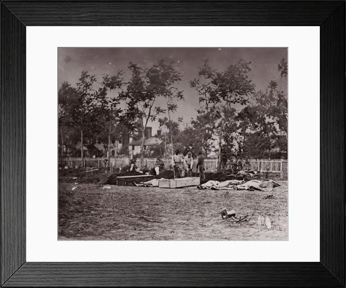 Framed Print : Burial of the Dead, Fredericksburg, 1863. Creator: Andrew Joseph Russell Framed Print : Burial of the Dead, Fredericksburg, 1863. Creator: Andrew Joseph Russell