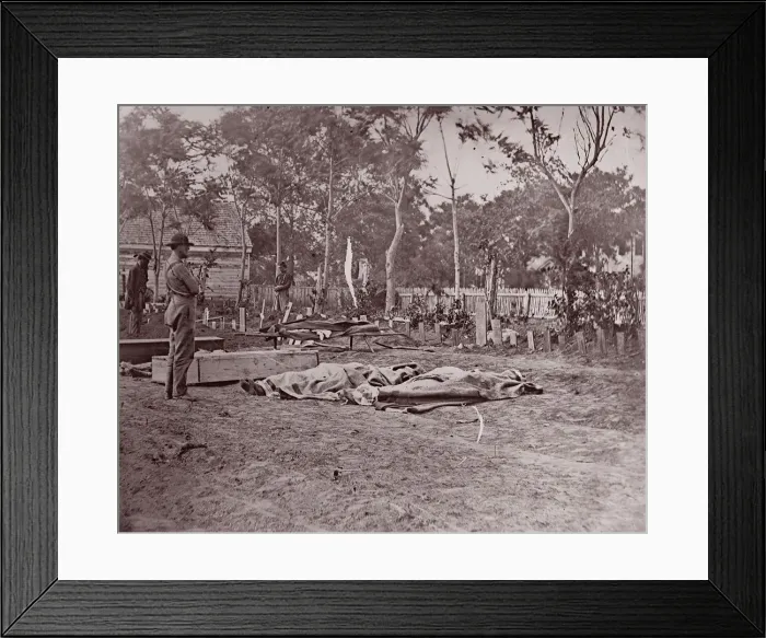 Framed Print : Burial of the Dead, Fredericksburg, 1863. Creator: Andrew Joseph Russell
