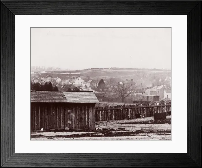 Framed Print : Pontoon Bridge at Deep Bottom, James River, 1864. Creator: Andrew Joseph Russell Framed Print : Pontoon Bridge at Deep Bottom, James River, 1864. Creator: Andrew Joseph Russell