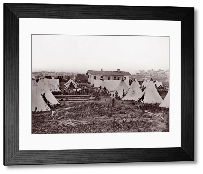 Framed Print : Locomotive #56, U. S. Military Railroad / City Point. Troops Ready to be Taken to the Fron Framed Print : Locomotive #56, U. S. Military Railroad / City Point. Troops Ready to be Taken to the Fron
