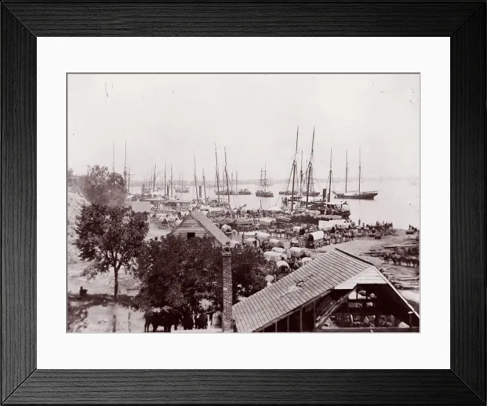 Framed Print : City Point, Virginia, 1861-65. Creator: Andrew Joseph Russell Framed Print : City Point, Virginia, 1861-65. Creator: Andrew Joseph Russell