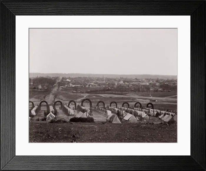 Framed Print : Camp of 44th New York Infantry, 1861-65. Creator: Unknown Framed Print : Camp of 44th New York Infantry, 1861-65. Creator: Unknown