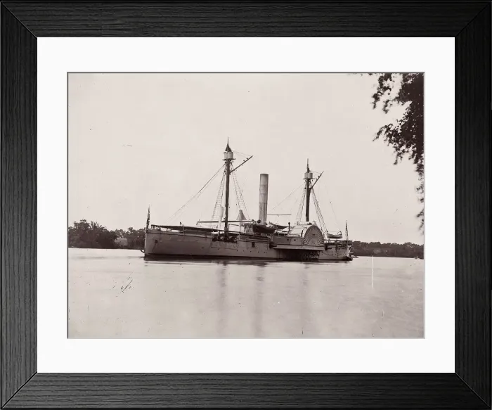 Framed Print : U. S. Ship Mendota, James River, 1861-65. Creator: Unknown Framed Print : U. S. Ship Mendota, James River, 1861-65. Creator: Unknown