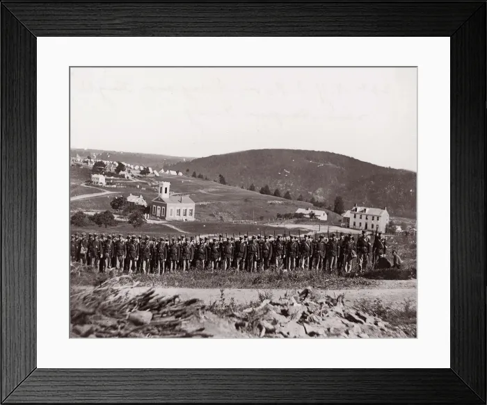 Framed Print : Maryland Heights, near Harpers Ferry, New York State Militia, 1861-65. Creator: Unknown Framed Print : Maryland Heights, near Harpers Ferry, New York State Militia, 1861-65. Creator: Unknown