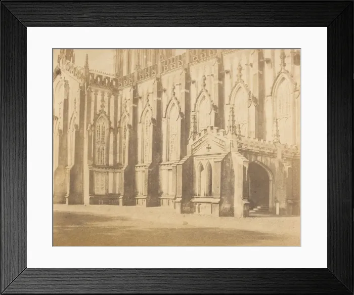 Framed Print : [Part of the Exterior of the St. Pauls Cathedral, Calcutta], 1850s. Creator: Captain R