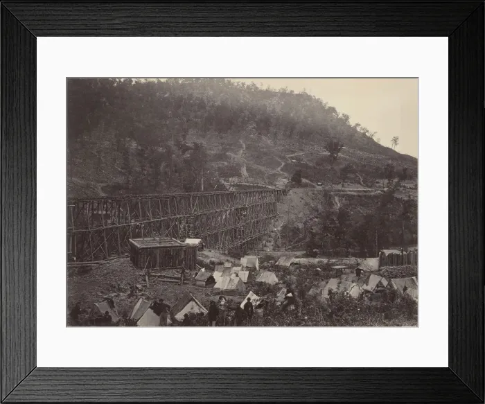 Framed Print : Pass in the Racoon Range, Whiteside No. 1, 1860s. Creator: George N. Barnard Framed Print : Pass in the Racoon Range, Whiteside No. 1, 1860s. Creator: George N. Barnard