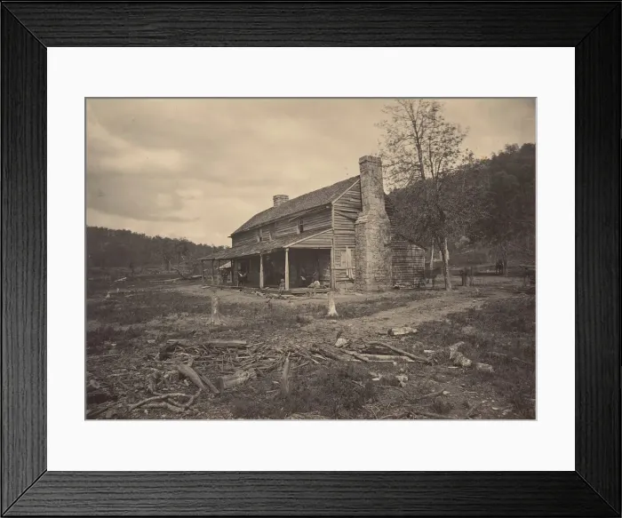 Framed Print : The John Ross House, Ringold, Georgia, 1860s. Creator: George N. Barnard Framed Print : The John Ross House, Ringold, Georgia, 1860s. Creator: George N. Barnard