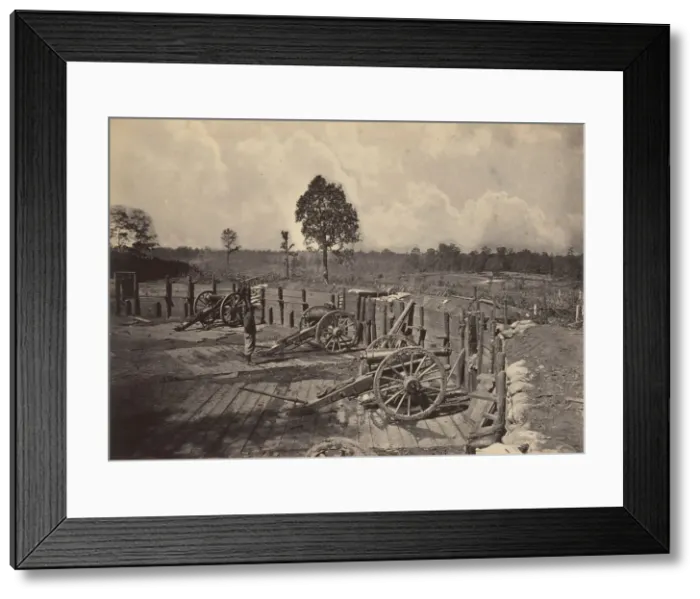 Framed Print : Rebel Works in Front of Atlanta, Georgia No. 2, 1860s. Creator: George N. Barnard Framed Print : Rebel Works in Front of Atlanta, Georgia No. 2, 1860s. Creator: George N. Barnard