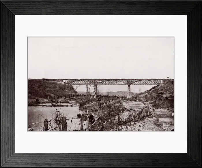 Framed Print : Potomac Creek Railroad Bridge, A. C. & F. Railroad, 1861-65. Creator: Unknown Framed Print : Potomac Creek Railroad Bridge, A. C. & F. Railroad, 1861-65. Creator: Unknown