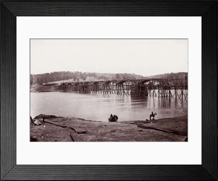 Framed Print : Bridge Across Tennessee River at Chattanooga, ca. 1864. Creator: Mathew Brady Framed Print : Bridge Across Tennessee River at Chattanooga, ca. 1864. Creator: Mathew Brady