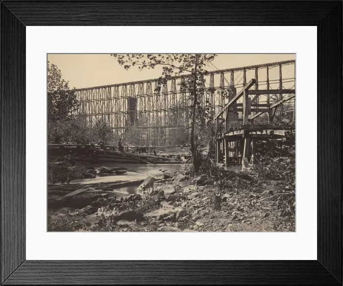 Framed Print : Trestle Bridge at Whiteside, 1860s. Creator: George N. Barnard Framed Print : Trestle Bridge at Whiteside, 1860s. Creator: George N. Barnard