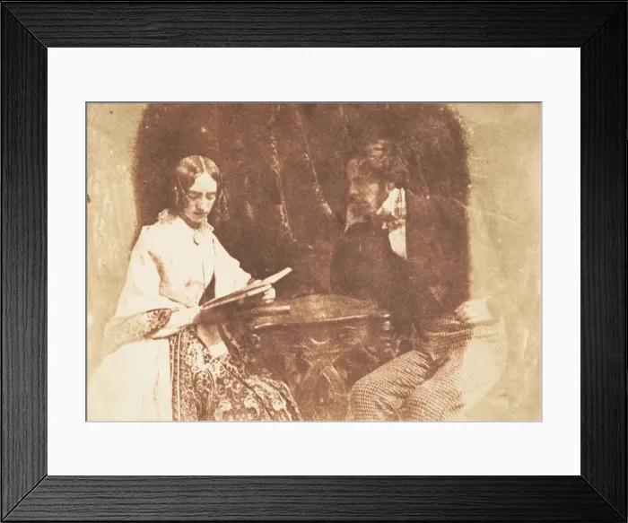 Framed Print : Couple Seated, Woman Reading, 1843-47. Creators: David Octavius Hill, Robert Adamson Framed Print : Couple Seated, Woman Reading, 1843-47. Creators: David Octavius Hill, Robert Adamson