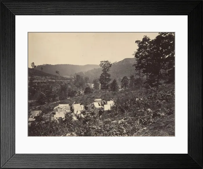 Framed Print : Pass in the Raccoon Range, Whiteside No. 2, 1860s. Creator: George N. Barnard Framed Print : Pass in the Raccoon Range, Whiteside No. 2, 1860s. Creator: George N. Barnard