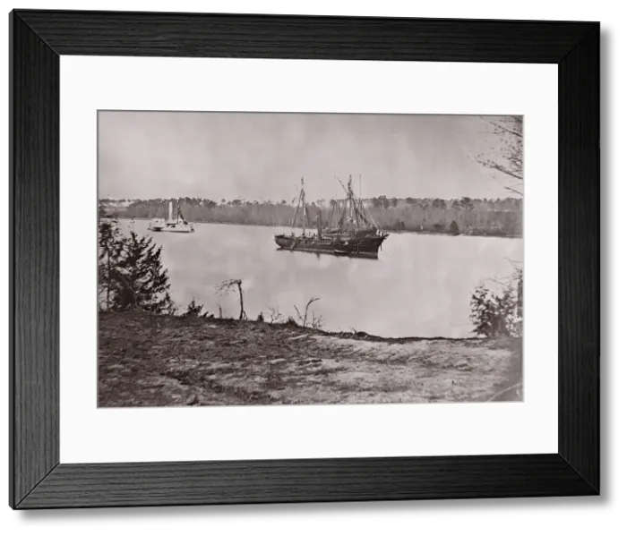 Framed Print : U. S. Gunboat Mendota, James River, 1861-65. Creator: Unknown Framed Print : U. S. Gunboat Mendota, James River, 1861-65. Creator: Unknown