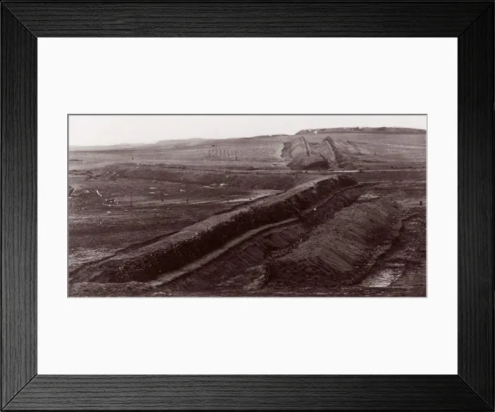 Framed Print : Confederate Earthworks, Centreville, Virginia, 1862. Creator: George N. Barnard
