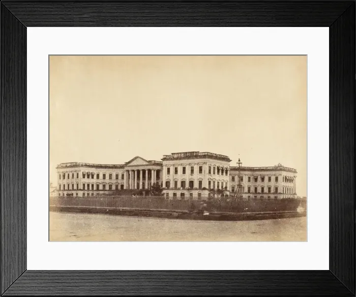 Framed Print : Grand Entrance to the Government House, Calcutta, 1850s. Creator: Captain R. B. Hill Framed Print : Grand Entrance to the Government House, Calcutta, 1850s. Creator: Captain R. B. Hill