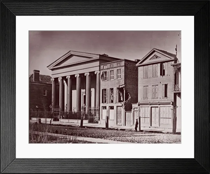 Framed Print : Hibernian Hall, Charleston, ca. 1864. Creator: George N. Barnard Framed Print : Hibernian Hall, Charleston, ca. 1864. Creator: George N. Barnard