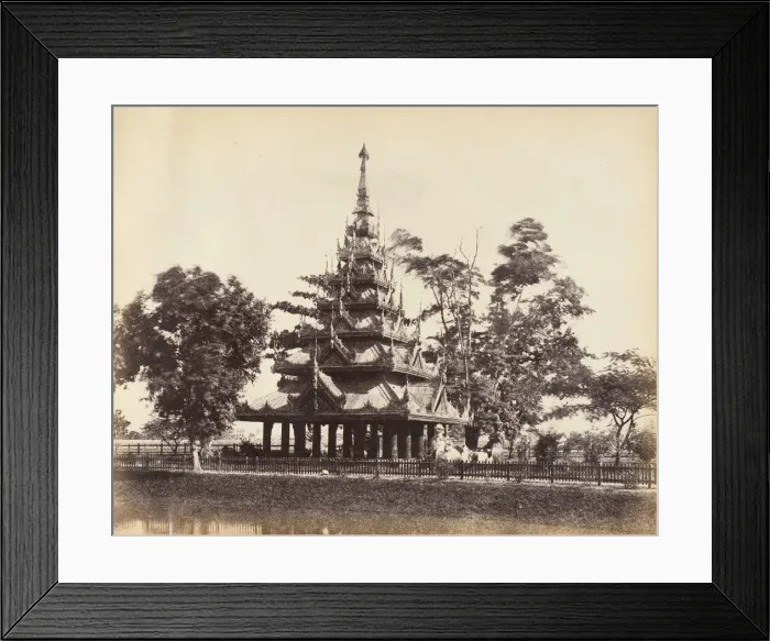 Framed Print : [Burmese Pagoda in the Eden Gardens, Calcutta], 1850s. Creator: Captain R. B. Hill