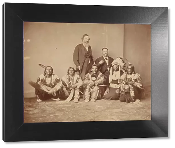 General J. E. Smith and Indians, 1870s. Creator: Mathew Brady