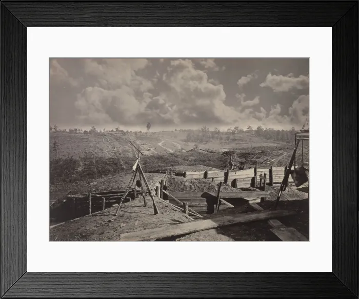 Framed Print : Rebel Works in Front of Atlanta, Georgia No. 5, 1860s. Creator: George N. Barnard
