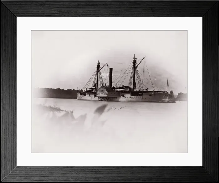 Framed Print : U. S. Gunboat Mendota, James River, 1861-65. Creator: Unknown Framed Print : U. S. Gunboat Mendota, James River, 1861-65. Creator: Unknown