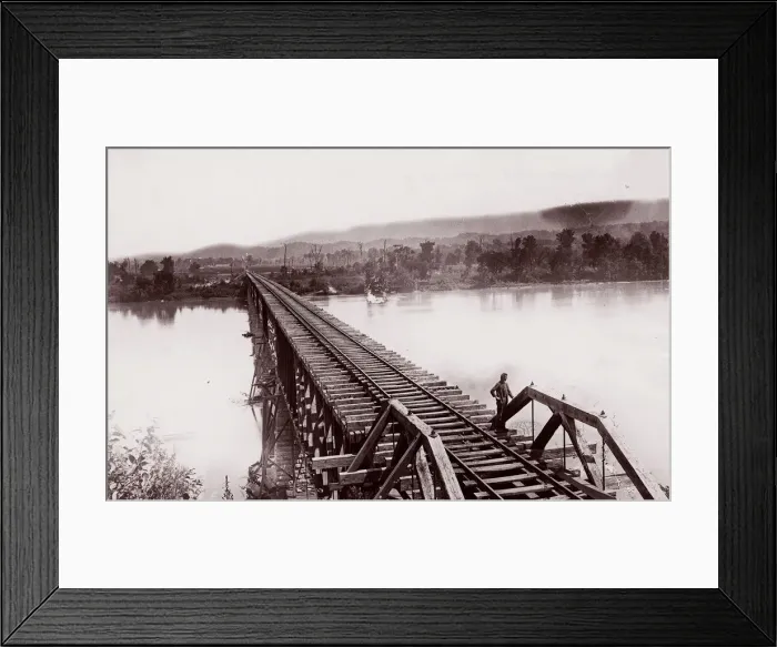 Framed Print : Tennessee River at Bridgeport, ca. 1864. Creator: George N. Barnard Framed Print : Tennessee River at Bridgeport, ca. 1864. Creator: George N. Barnard