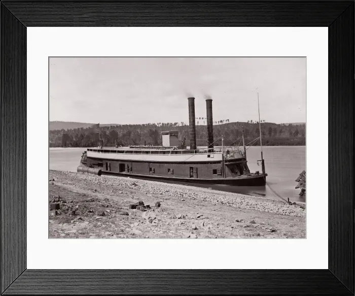 Framed Print : General Grant at Kingston Gap, Tennessee River, 1861-65. Creator: Unknown Framed Print : General Grant at Kingston Gap, Tennessee River, 1861-65. Creator: Unknown