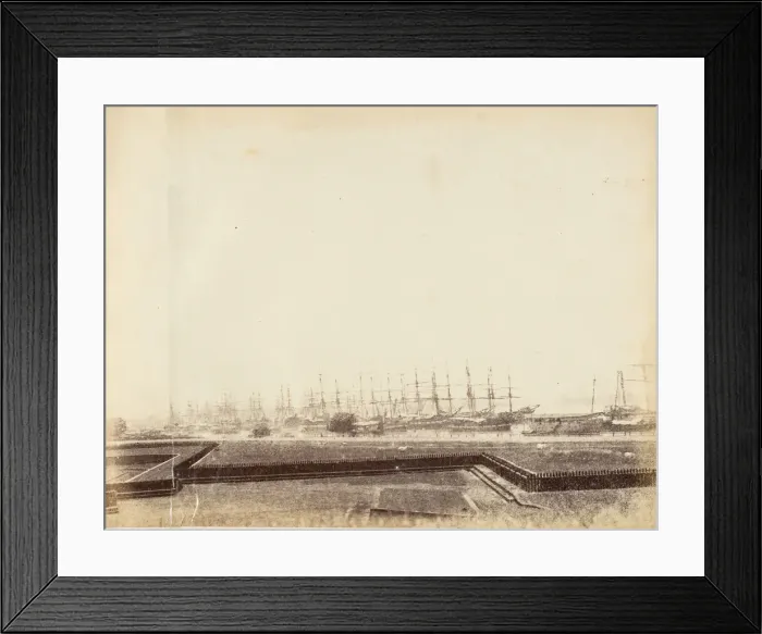 Framed Print : [Shipping in the Hooghly near Fort, Calcutta], 1850s. Creator: Captain R. B. Hill