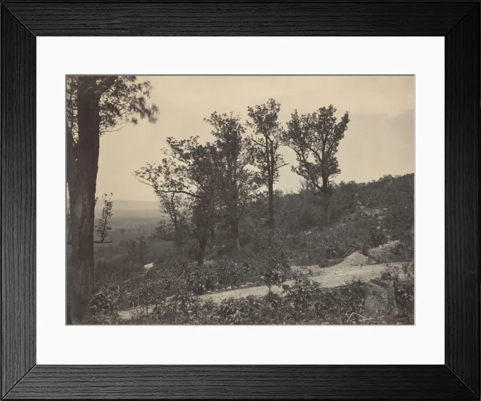 Framed Print : The Crest of Mission Ridge, 1860s. Creator: George N. Barnard Framed Print : The Crest of Mission Ridge, 1860s. Creator: George N. Barnard